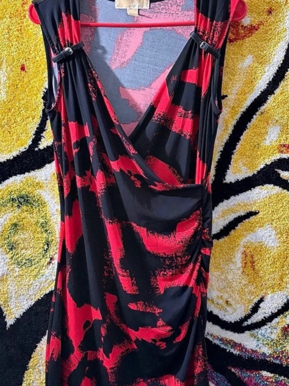 Michael Kors Abstract Print Mini Dress in Black & Red Like New